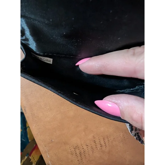 Vintage Samsonite Black Crossbody Travel Wallet Compact Purse 2 Zippers 2 Button - Picture 5 of 6